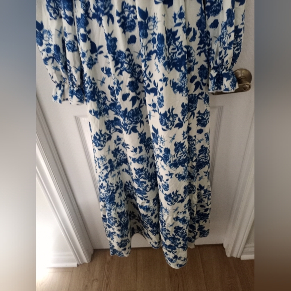 Blue Floral Maxi Dress - Picture 4 of 7
